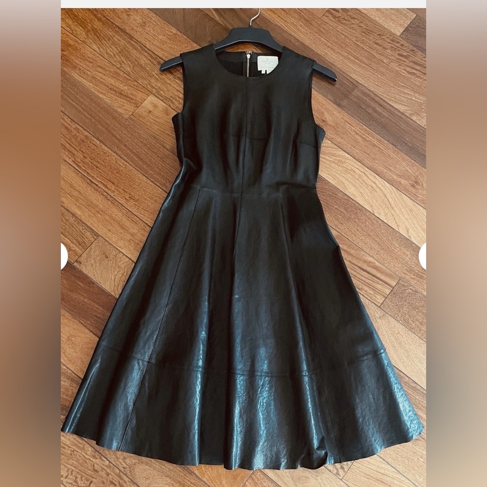 Kate Spade Black Leather Sleeveless Dress - Picture 3 of 7